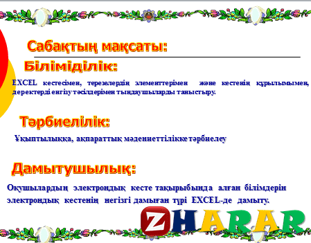 Презентация (слайд): Информатика | Microsoft Excel кестелік процессорында  жұмыс істеу Электрондық кестелерді  әзірлеу қазақша презентация слайд, Презентация (слайд): Информатика | Microsoft Excel кестелік процессорында  жұмыс істеу Электрондық кестелерді  әзірлеу казакша презентация слайд, Презентация (слайд): Информатика | Microsoft Excel кестелік процессорында  жұмыс істеу Электрондық кестелерді  әзірлеу презентация слайд на казахском